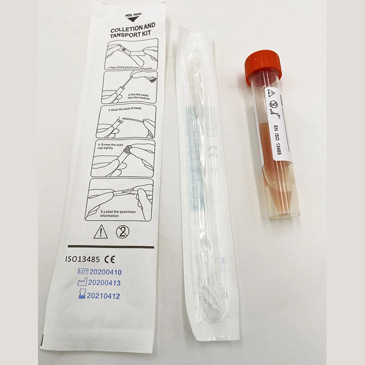 ການລວບລວມຂໍ້ມູນໃສ່ທໍ່ Swab Test Nasal Flocked Nasal Testing Swab Tube