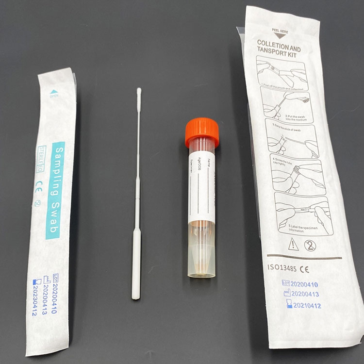 ການລວບລວມຂໍ້ມູນໃສ່ທໍ່ Swab Test Nasal Flocked Nasal Testing Swab Tube